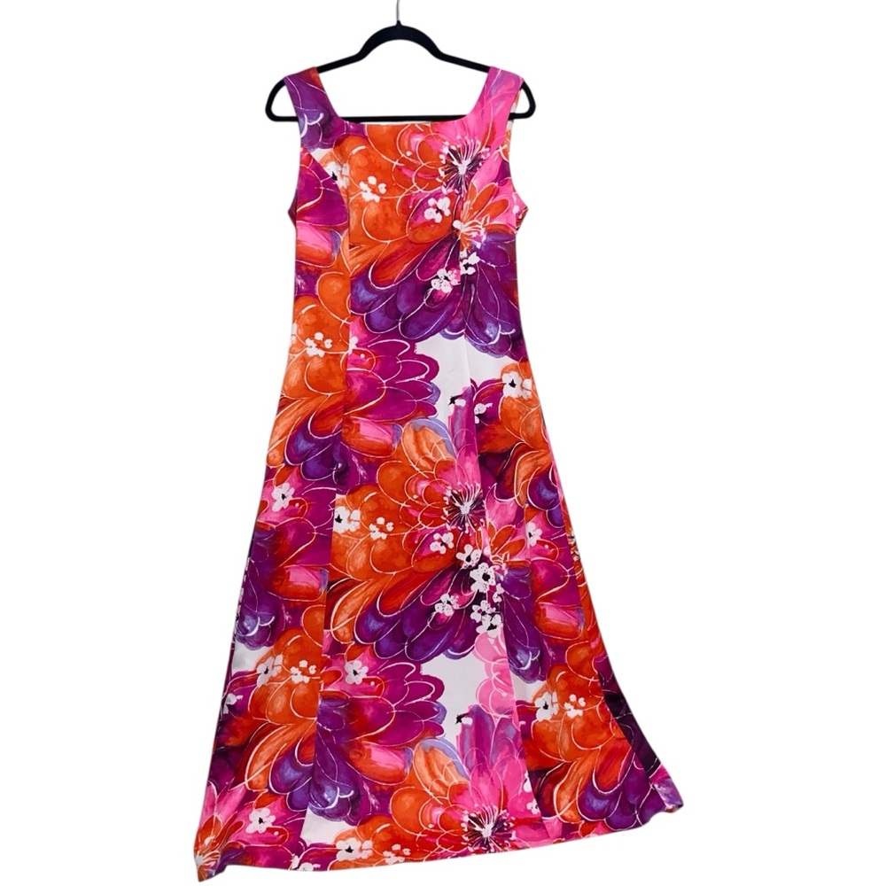 Tori Richard Liberty House Dress Womens Sz 12 Honolulu USA Vintage Maxi Hawaiian